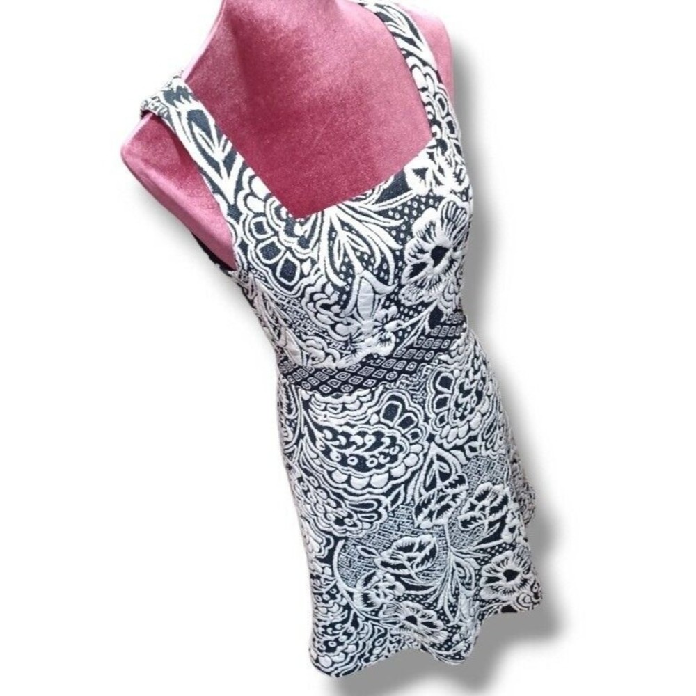 ett:twa Anthropologie Lined Womens XS Black White Sleeveless Valery Shift Dress - Picture 16 of 16